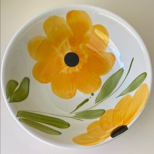 Italy Floral Painted Large Ceramic Bowl